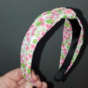 New handmade boutique floral top knot flexible wide headband